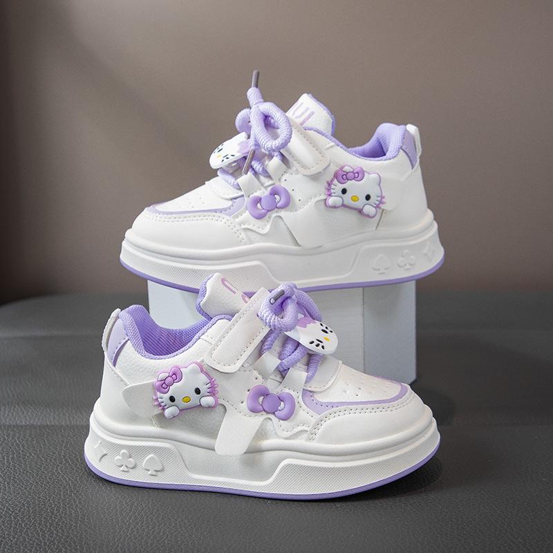 Girls' 2026 Spring/Autumn Breathable Cartoon Sneakers - Thick Sole, Non-Slip, Casual Running Shoes