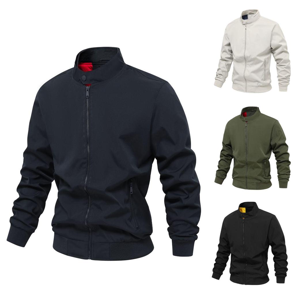 Men's Fashion Slim Fit Stand-Up Collar Jacket - Casual Korean Style Outerwear
