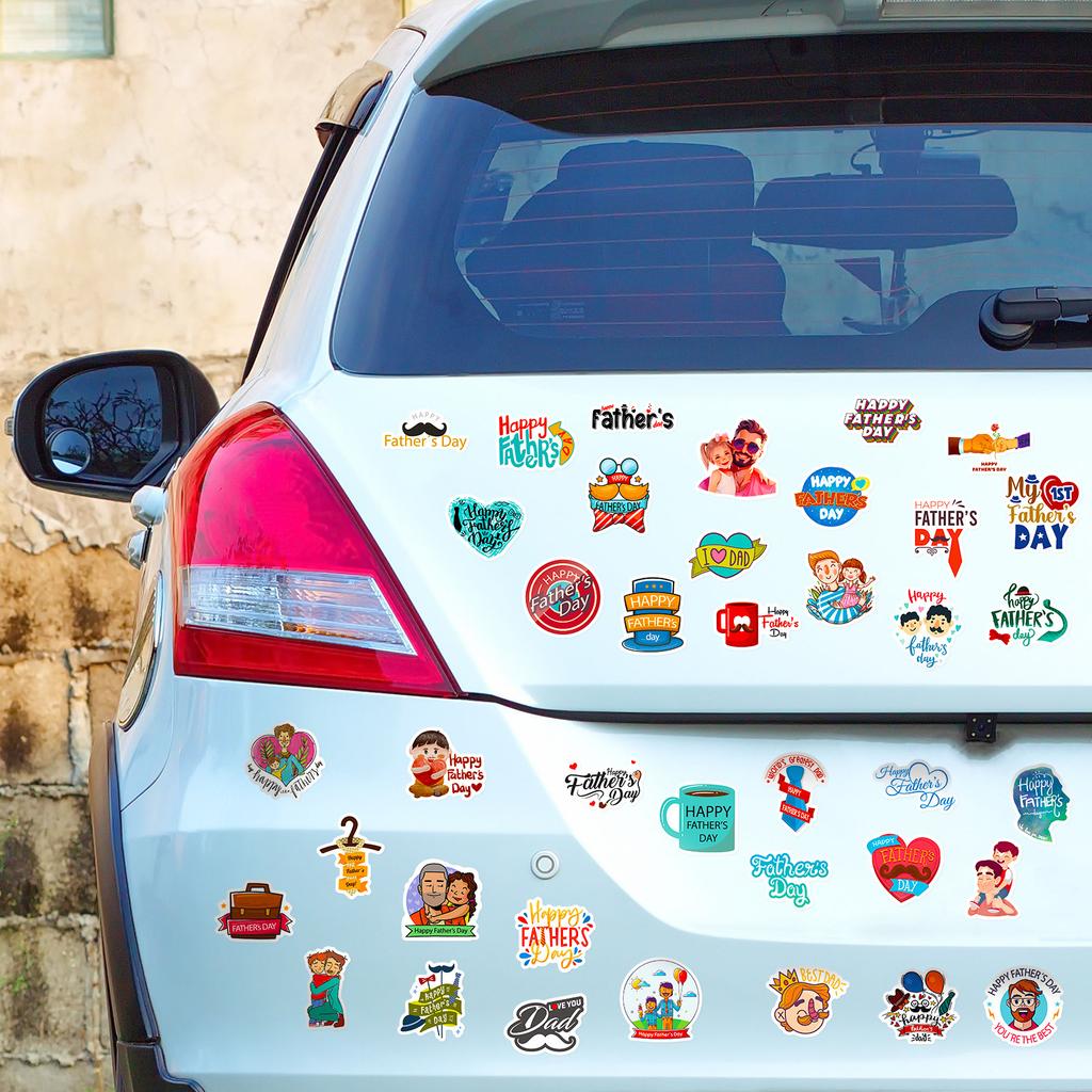 50 PCS Father's Day Cartoon Stickers - Adorable Dad Decals for Gifts, Parties, DIY