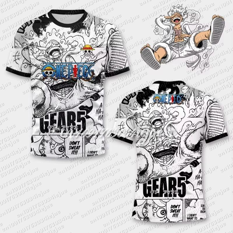 

One Piece Luffy Gear 5 Anime Cosplay T-Shirt Men Women Kids Summer Short Sleeve Manga Graphic 110
