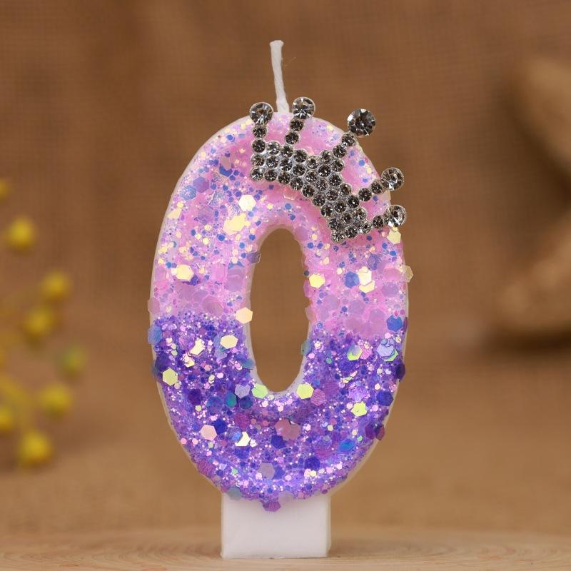 

Новая свеча на день рождения Креативная цифровая свеча Корона принцессы Украшение для торта Свеча 0