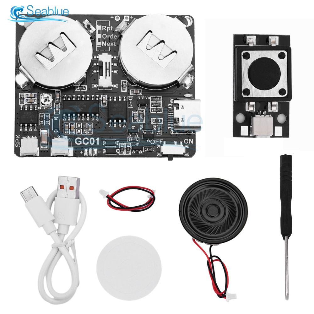 Recordable Sound Module 8M MP3 WAV Button Control Music Voice Player Programmable Board with Speaker for DIY Greeting Card Gift