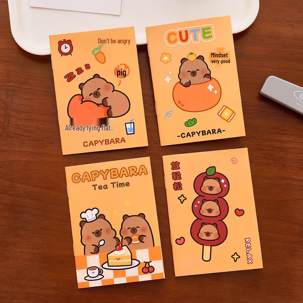 Capybara 64k Cute Portable Mini Notebook for Students - Cartoon Diary Reward