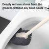 Wall Mounted Toilet Brush, Anti-Slip Handle Curved Soft Bristles Toilet Cleaner, Toilet Grooves Bathroom Brush for Deep Cleaning