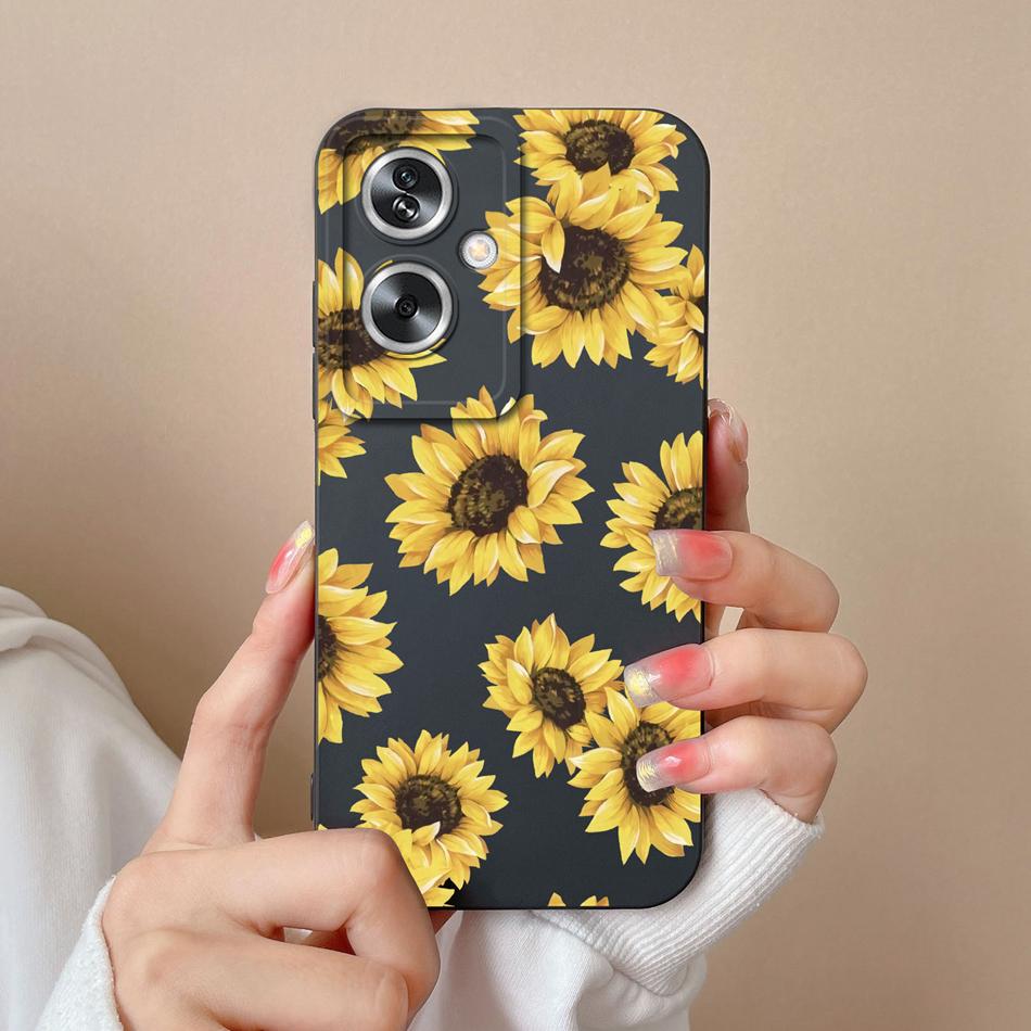 Case For OPPO A79 A2 5G Flower Soft Liquid Silicone Camera Lens Protection Phone Shockproof Back Cover For OPPO A79 A2 Funda