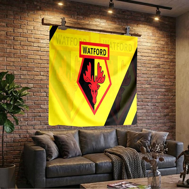 Wat-ford Football Crest Tapestry Playroom Tapestry, Accessories for Bedroom,Livingroom, dormitory Room Wall Decor Fan Birthday Gifts