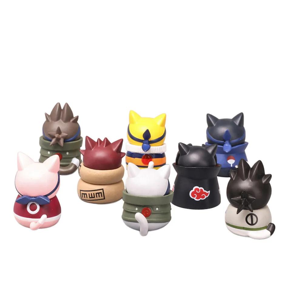 Anime Naruto Figure Cute mini Kakashi Uchiha Itachi Gaara Q Version Action Dolls Pvc Model Edition Desktop Birthday Gifts