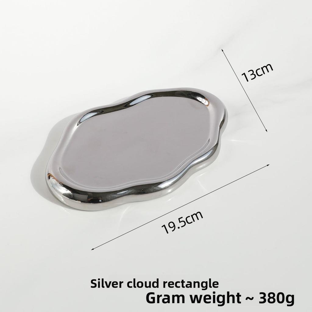 Simple ceramic dinner plate decorative plate, creative cloud tray, kitchen living room home jewelry storage plate, cloud plate