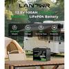 LANPWR 12V 100Ah LiFePO4 Battery, 1280Wh, 100A BMS, M8, 5-Year Warranty, No Bluetooth