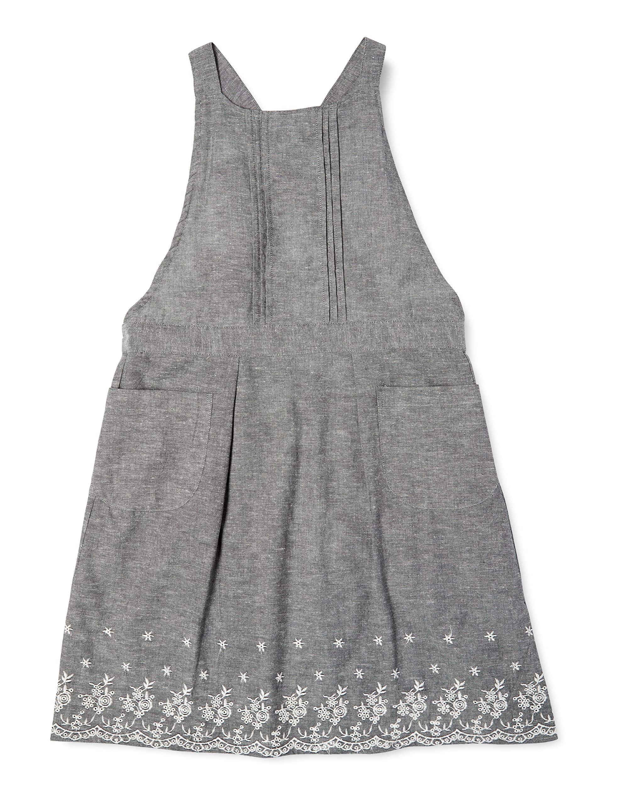 

Apron with back cross scallop AP42219 GY [Hima Japan] linen, embroidered, apron, stylish, embroidery, M-L