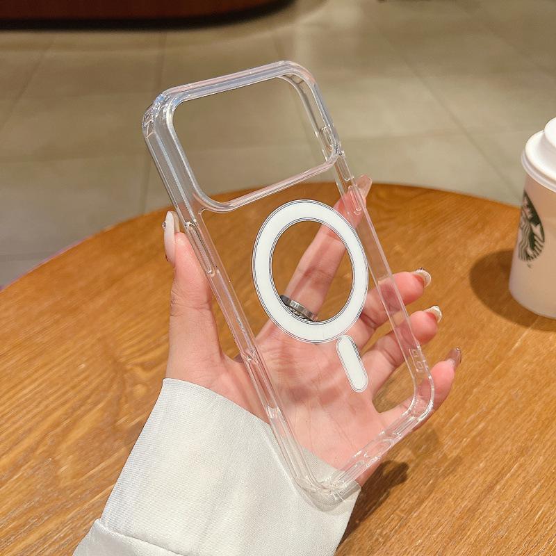 Acrylic Transparent Magnetic Drop-proof Phone Case for iPhone 17 Pro Max iPhone 16 Plus прозрачный