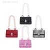 6 Pack Fashionable Dollhouse Metal Chain Bag Pack, Miniature Shopping Handbag for Doll Accessories