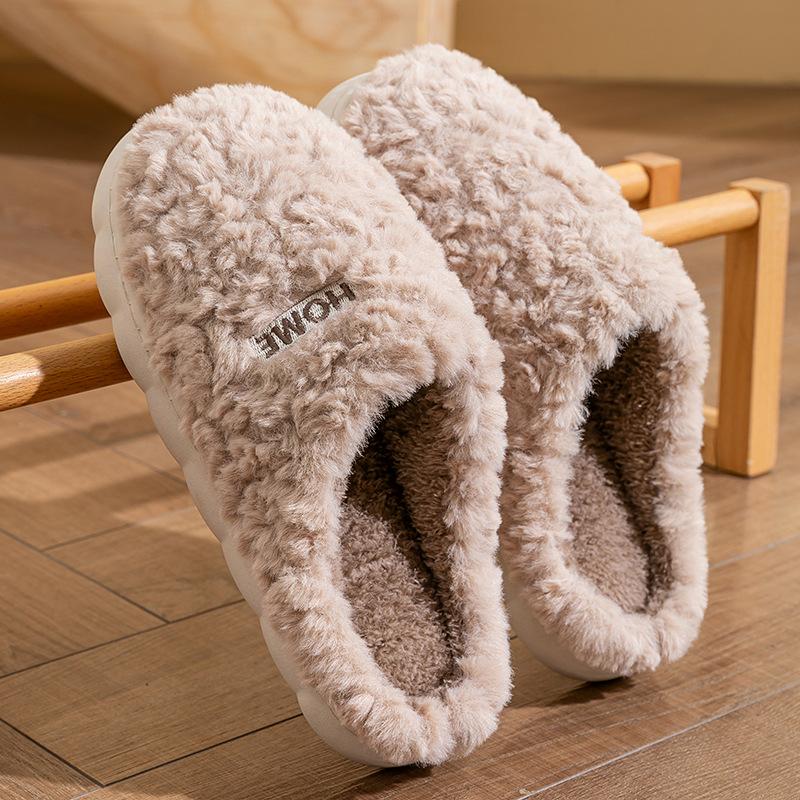 Borsa Cartone Animato Testa di Orso con Pantofole di Cotone da Donna In Autunno e Inverno, Da Interno con Scarpe Calde di Peluche per Indossare All'Aperto, Stivali da Neve di Peluche da Coppia