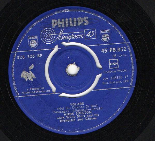 7inch Record ANNE SHELTON - Volare 45PB852 Philips 1958 UK Pop Used