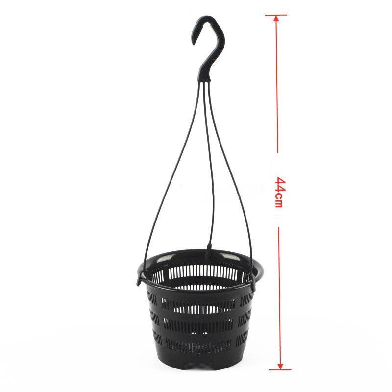 Orchideen-Becher aus durchsichtigem Netzgewebe, Topfpflanze, Blumen-Kinderzimmer-Tablett, Korb, atmungsaktiver Kunststoffbehälter, Loch zum Aufhängen, Weiß/Schwarz