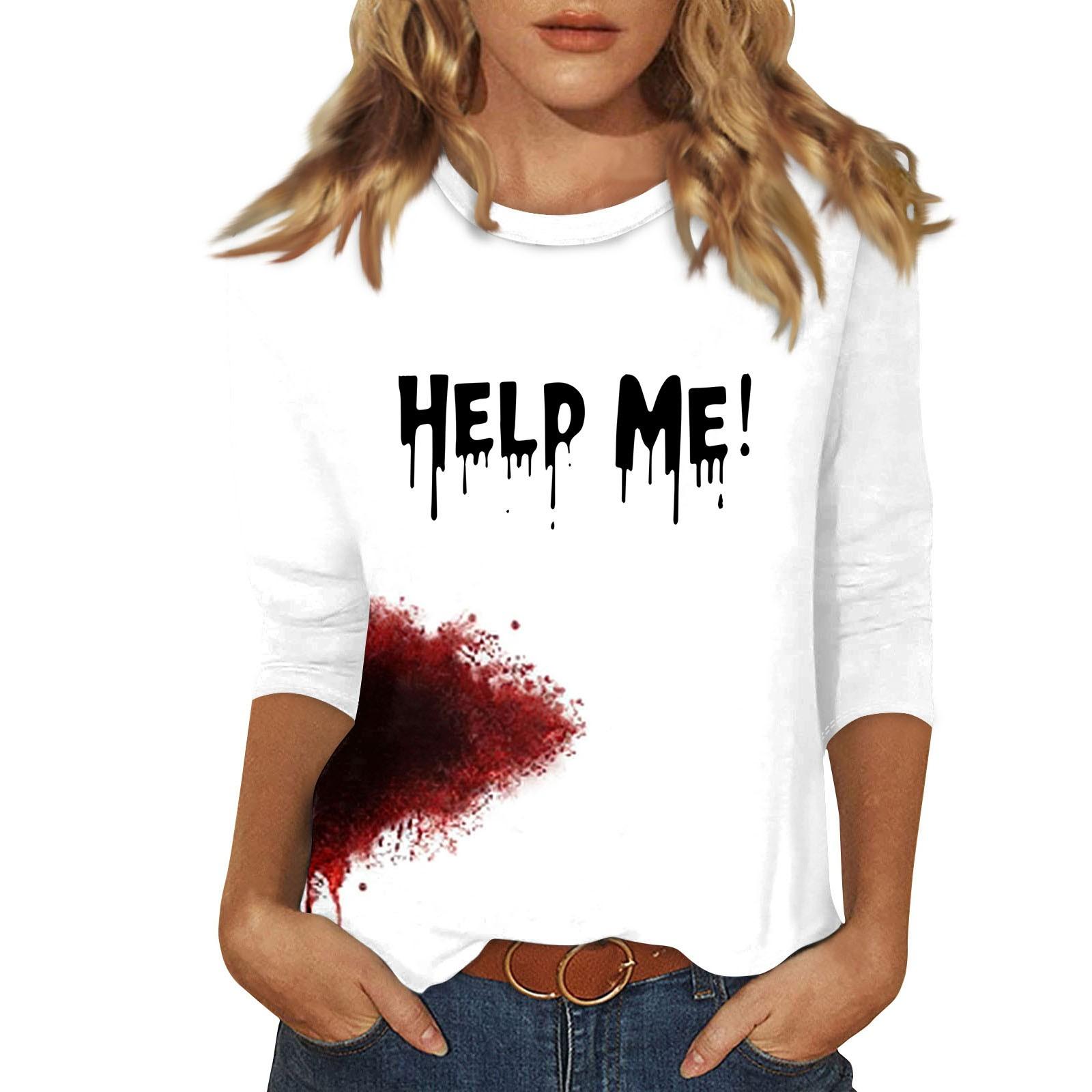 

Жіночі повсякденні футболки з рукавом 3/4. Топи з круглим вирізом XXXL хакі