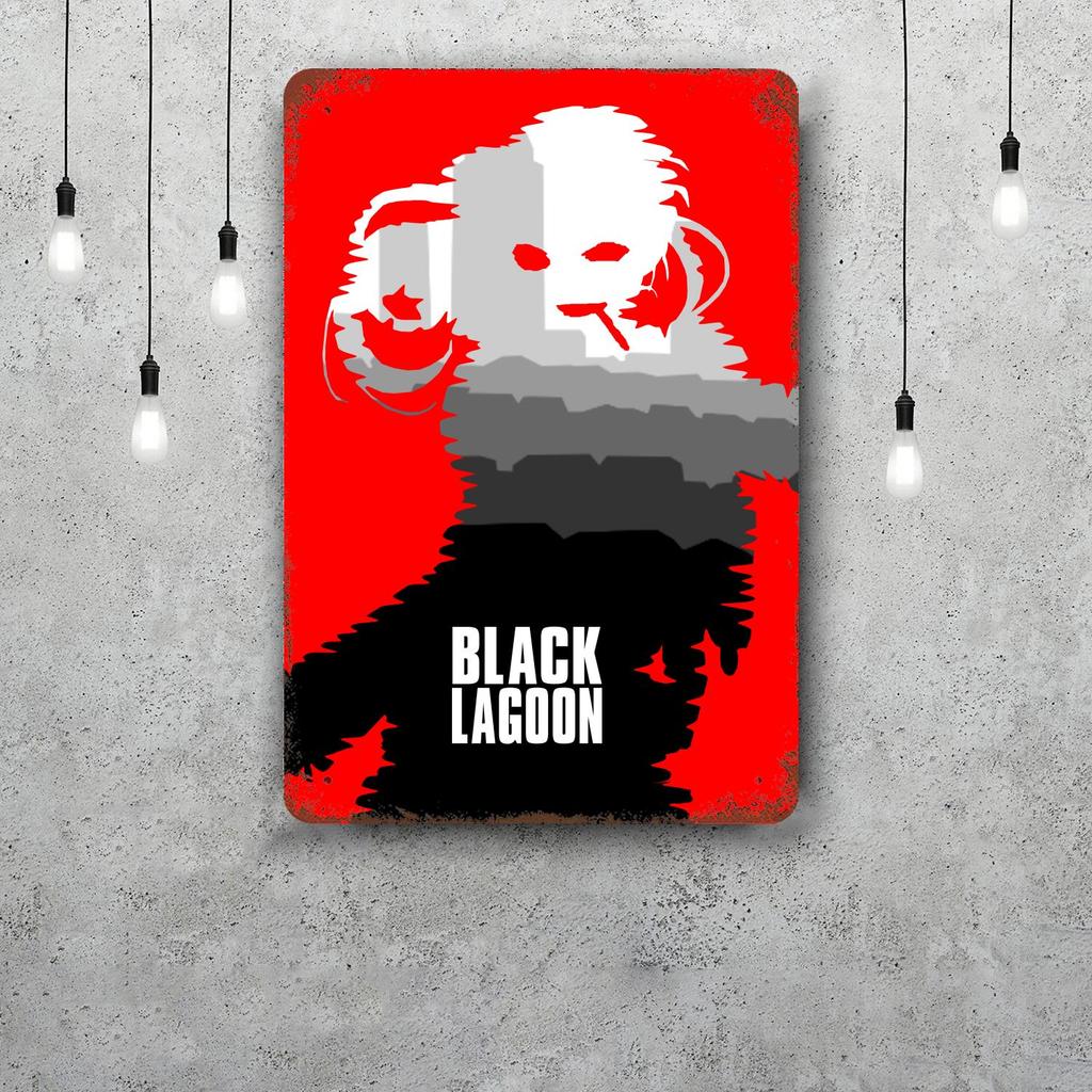 black lagoon 3 cartoon Decor Vintage Metal Signs Tin Signs Captain Poster Decor for Bar Pub Club Man Cave Wall Decoration