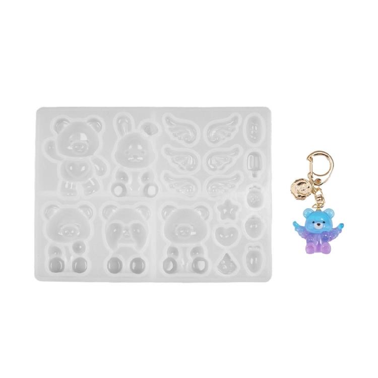 

Silicone Keychain Molds Resin Mold Keychain Making Supplies Handmade Keychain Mold Silicone Texture for Crafting Pendant 1