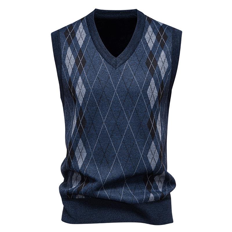Men S V Neck Slim Fit Fleece Pullover Knit Vest