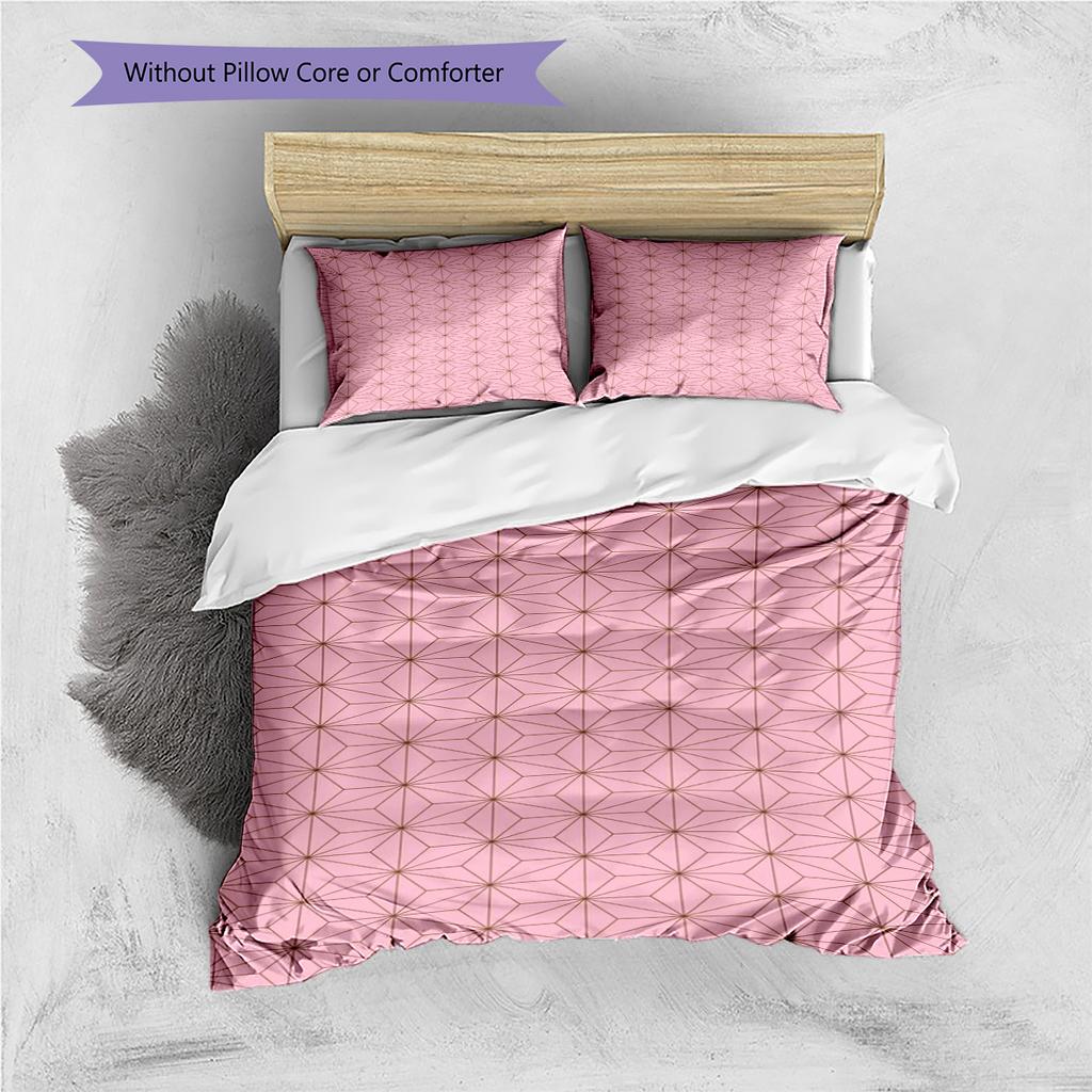 Cartoon-Muster Bettwäsche Steppbett-Set Bettbezug Kissenbezug Heimdekoration Geburtstagsgeschenk (1 Bettbezug + 2 Kissenbezüge, ohne Füllung)