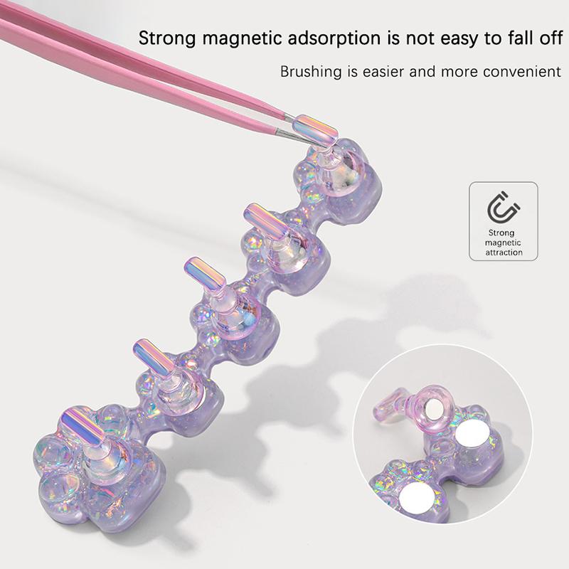 Cat Claw Nail Stand for Press On Nails Aurora Resin Showing Shelves Nail Display Magnetic Holder Manicure Organizer Tools