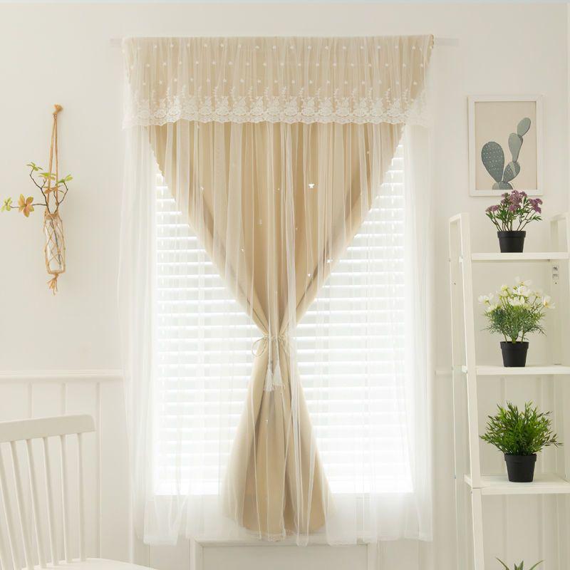 Self-Adhesive Blackout Velcro Curtain with Header for Balcony, Bedroom, Bay Window