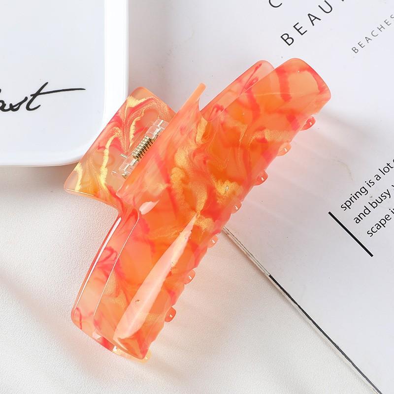 Women Hair Accessories Fashion Large Size Rectangle Acetate Hair Claws Colourful Marbling Ponytail Acetic Claw Clips For Girls