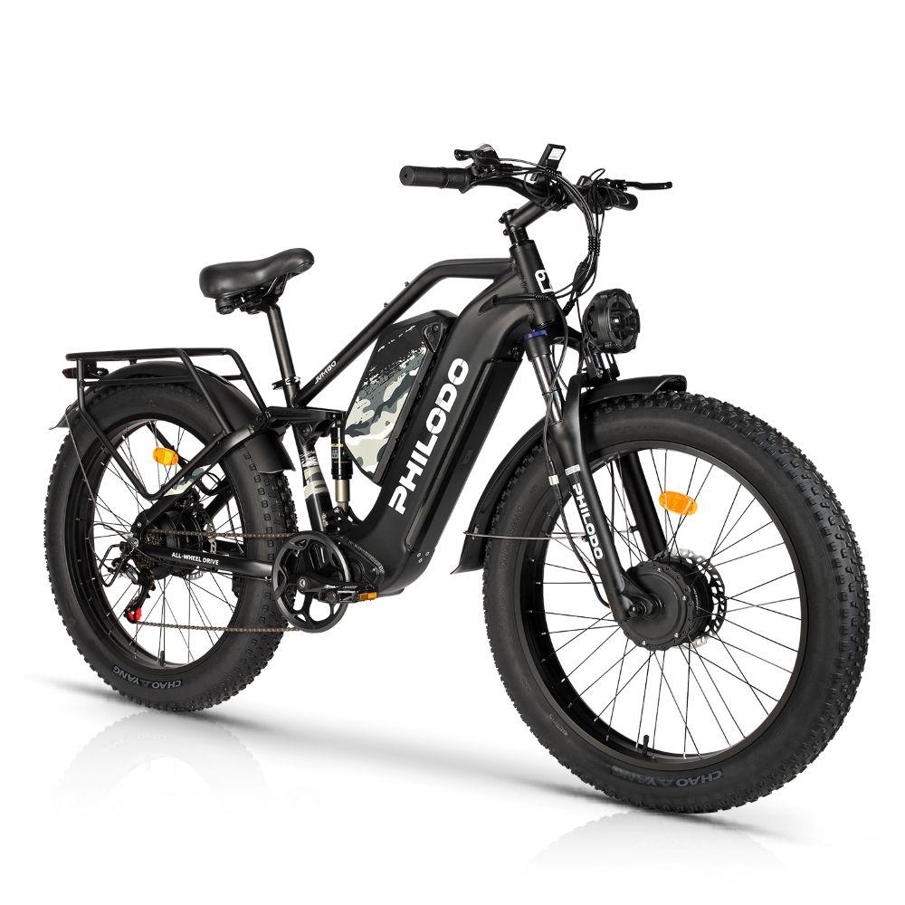 Electric bicycle PHILODO JUMBO, 3000W motor, 48V 23Ah battery, top speed 56 km/h, cruising range 150km, 26x4.0 inch tires