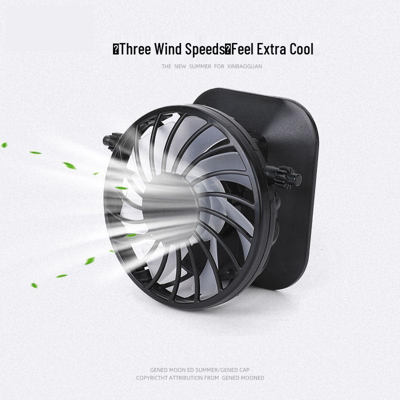Solar-Powered USB Rechargeable Hat Fan with Adjustable Three-Speed Cooling