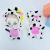 Niannyyhouse 10cm Plush Clothes Dinosaur Shark Jumpsuit Coverall Dress Up Cotton Doll Accessories (white+black)