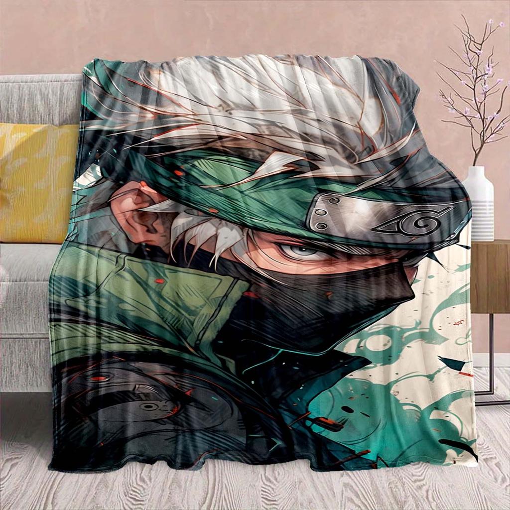 Naruto Anime Flannel Blanket - Soft Warm Perfect for Sofa, Bedding Camping Travel Office Home Decor -QJY