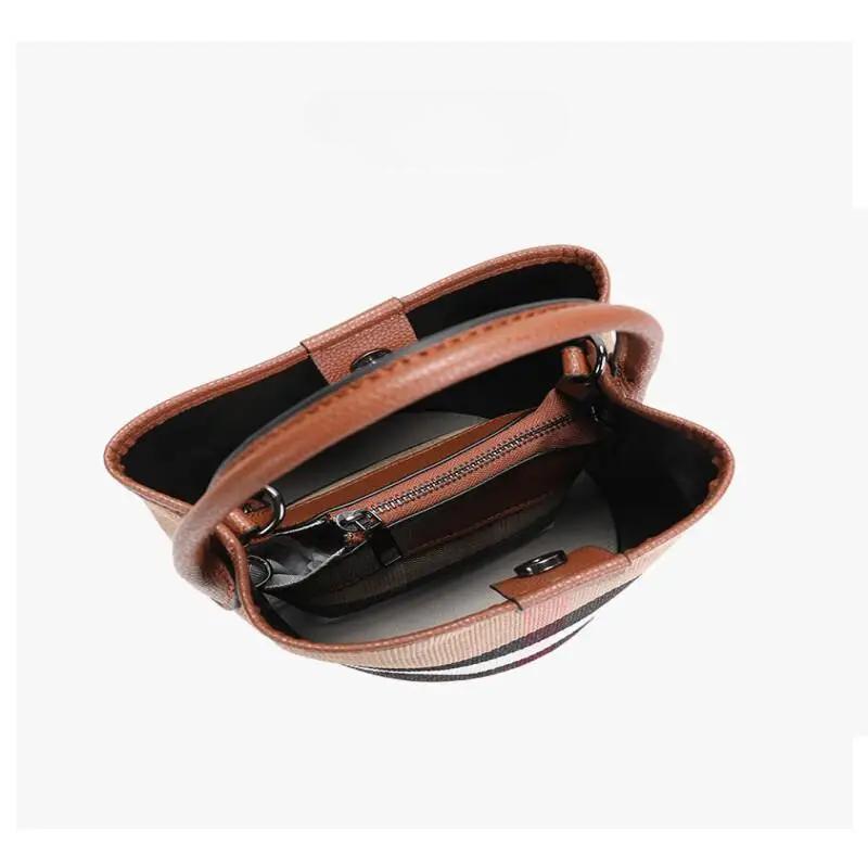 Nová Klasická Kostkovaná Dámská Kbelíková Taška Designová Módní Ležérní Kabelka Vše k Vše Multi Funkční Taška přes Rameno Kvalita