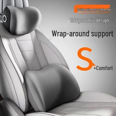 Universal Car Neck & Lumbar Support Memory Foam Pillow Set