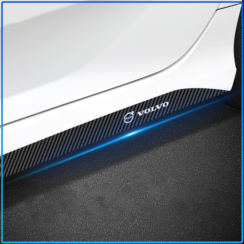 2pcs Carbon Car Door Side Skirt Sill Stripe Sticker Motion Design Decals For Volvo Rdesign XC90 S60 XC60 V70 S80 S40 V50 V40 V60 C30 S70