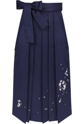 Pojedyncza dla dziewcząt Hakama, haftowana, gładka, przedmiot, (75cm, granatowy)