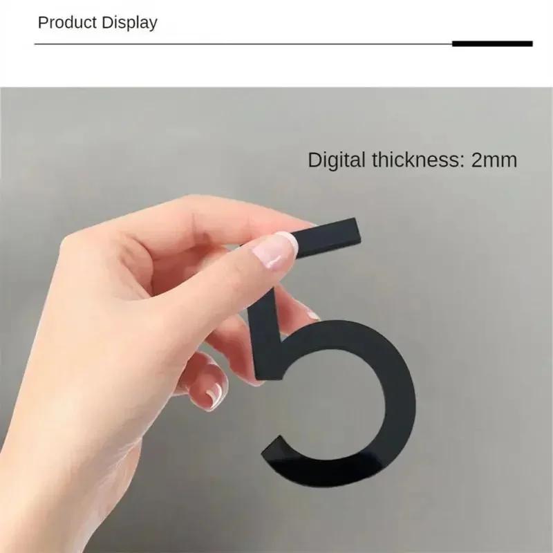 ZEXEF 3D Digits House Number Sticker Self Adhesive Door Plate Metal Sign Address Apartment Door Number Outdoor House Number