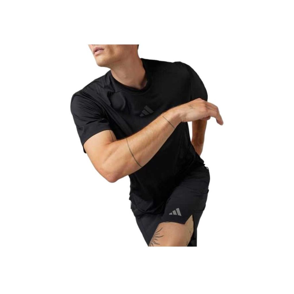 Adidas Quick-Drying Breathable Comfortable Soft Pullover Short Sleeve T-Shirt Men Tops Black JI8181
