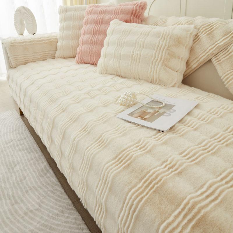 

Шикарные утолщенные плюшевые чехлы на диваны из искусственного кролика для диванов, 2, 3, 4-местные чехлы для диванов, нескользящие ультра-мягкие полотенца для кресел с откидной спинкой Cushion cover45x45cm