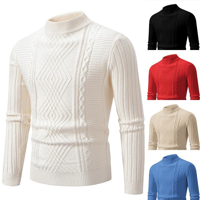 Men S Twisted Knit Sweater Casual Loose Long Sleeve Pullover
