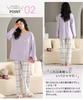 PHOLEEY Cotton Long Sleeve Top and Bottom Loungewear for Spring and Cute Check Loose Comfortable Loungewear Women's 100% Pajamas, Set, Autumn,