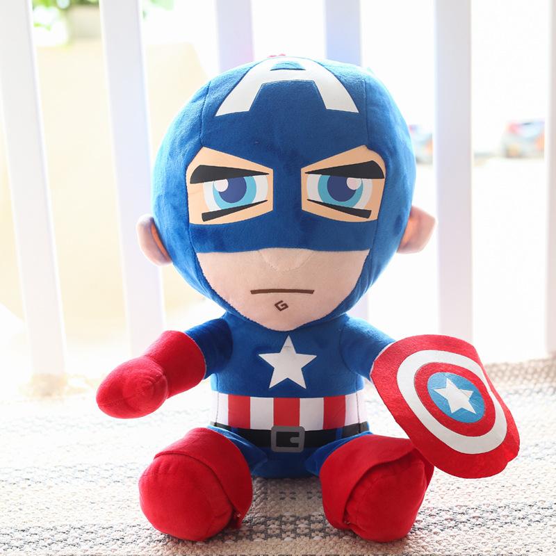 Big Size Cartoon Super Hero Plushies Captain America Spider Man Iron Man Doll Soft Stuffed Anime Plushies Birthday Gifts Kids