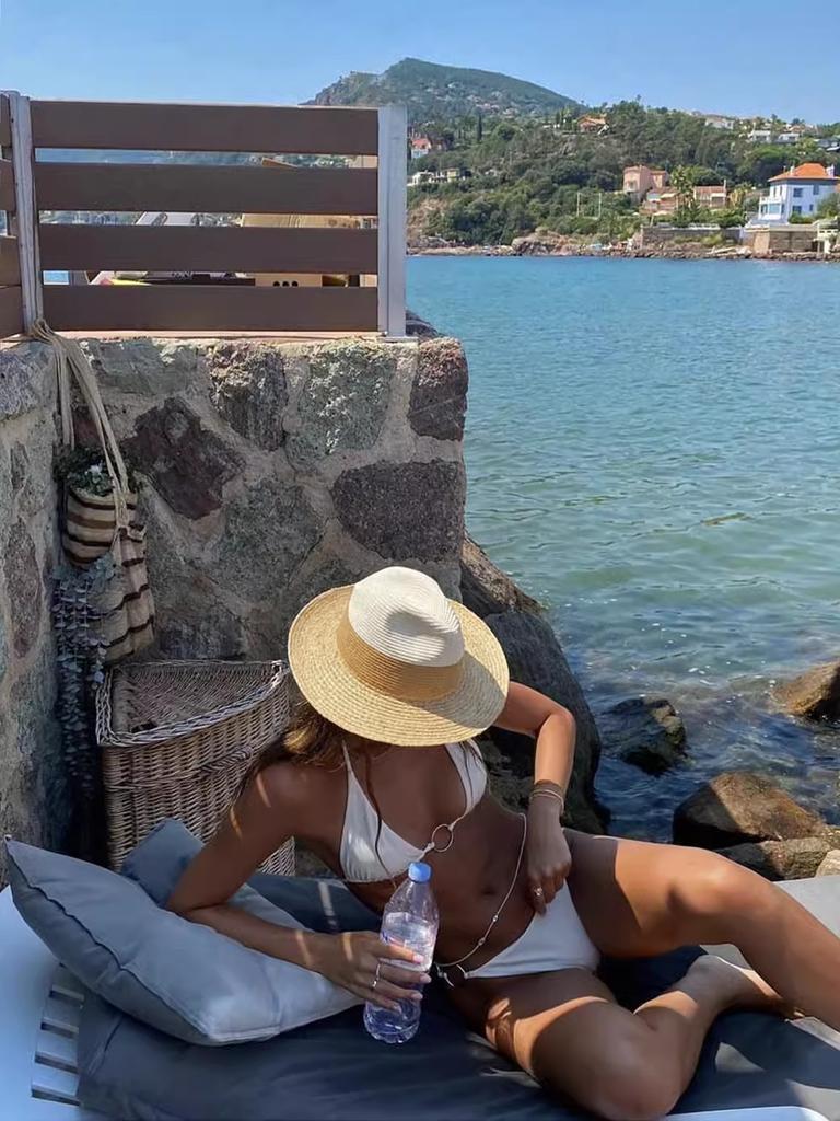jazz straw hat for women simple ladies Sun hat Fedora Color-blocking summer hat unique beach hat French Panama hat men caps