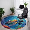 1pc Sea Turtle Chair Carpet for Office Non-Slip, Machine Washable Rug for Office, Room - Holiday Decor, Machine Made Yy251016142