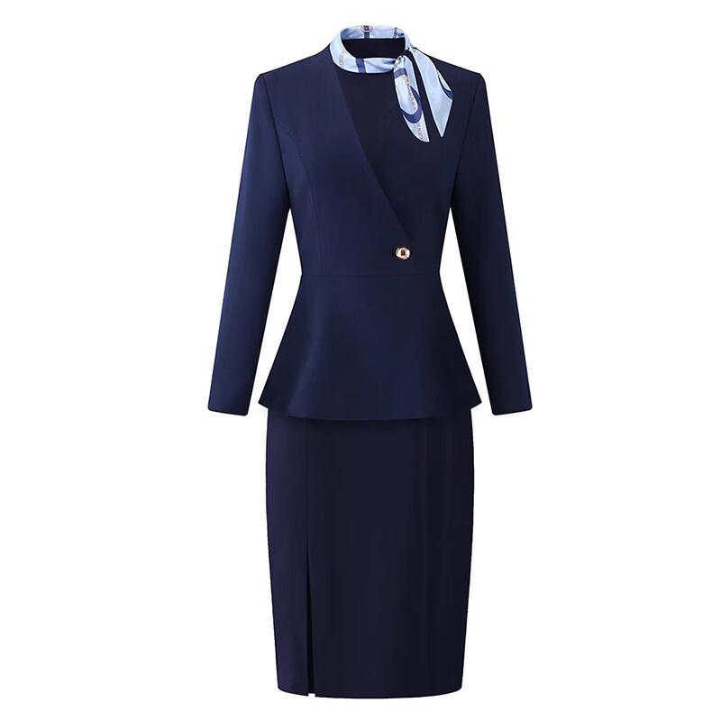 Женский профессиональный костюм-двойка: пиджак и платье 3XL