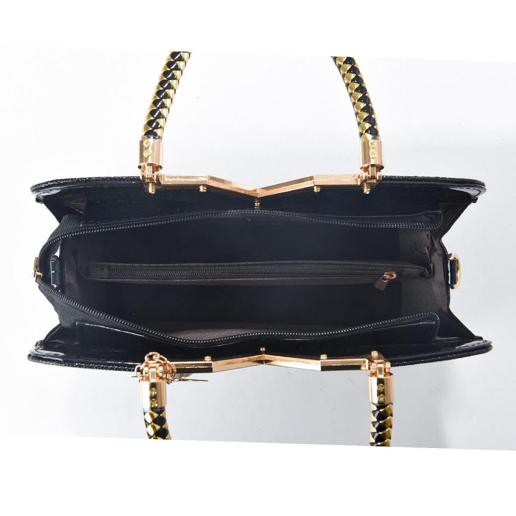 Handtasche für Damen mit Krokodilmuster aus glänzendem Leder, Schultertasche, Umhängetasche