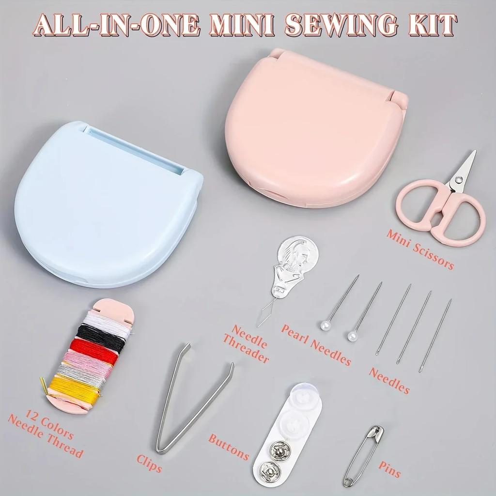 Mini sewing kit, portable and convenient for home use and business trips, small needle thread bag sewing tool combination set