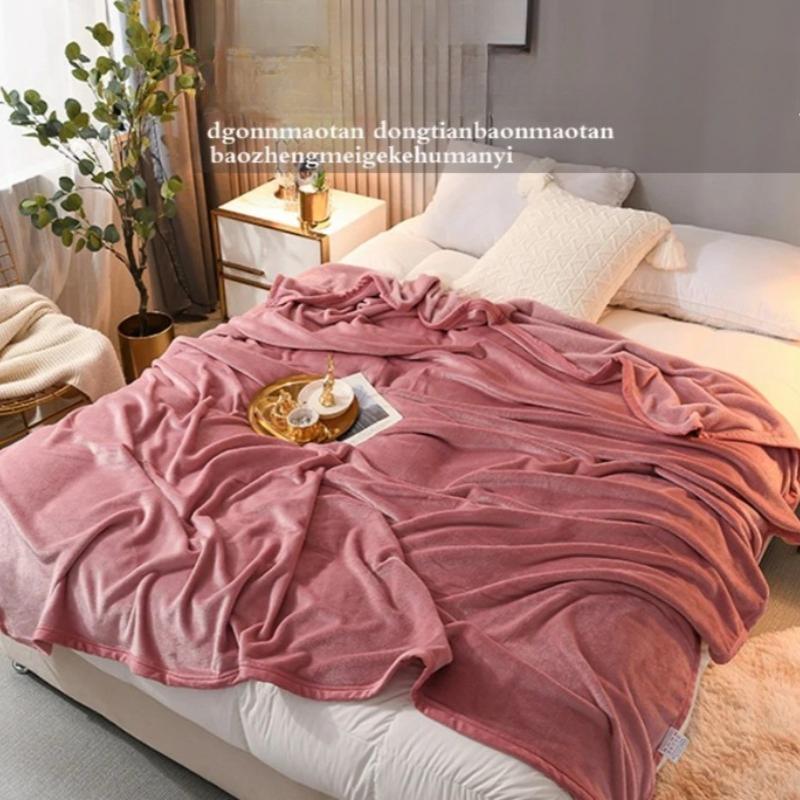 Coral Fleece Thick Blankets Flannel Warm Thin Quilt Nap Blanket Portable Travel Office Car Sofa Home Textile Multi-purpose