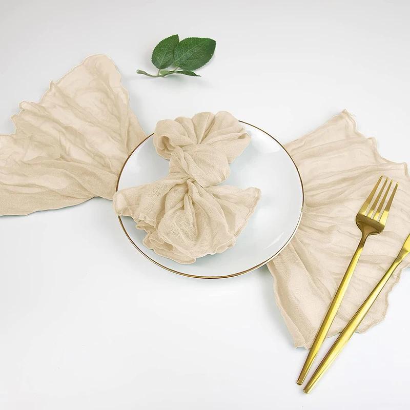 

30 шт. салфеток из марли с мятостью 20×20 дюймов бежевые марлевые салфетки для свадьбы, детского праздника, дней рождения, рождественского декора