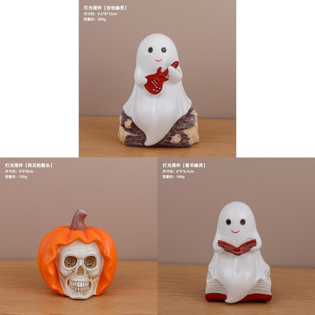 Ghost Reading Book Lamp Resin Decor For Halloween Parties And Gift Giving