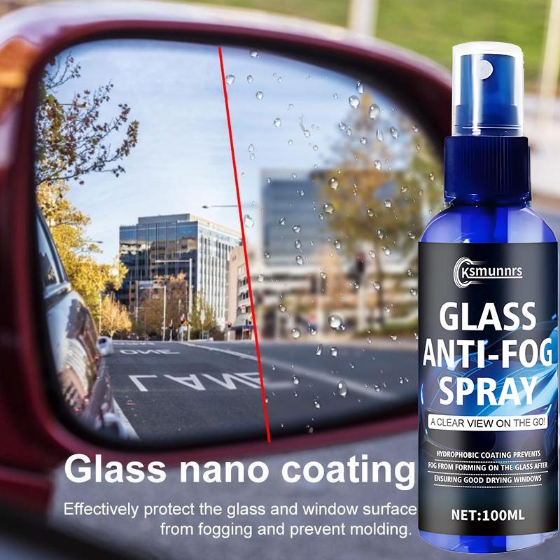 Long-lasting anti-fog spray, suitable for car glass and helmets, windshield and car window defogging agent, improve the clarity